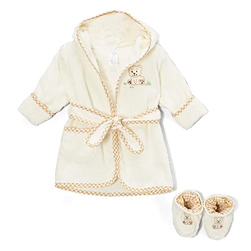 Spasilk 100% Cotton Hooded Terry Bathrobe with Booties