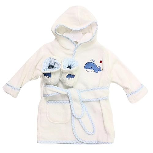 Spasilk 100% Cotton Hooded Terry Bathrobe with Booties
