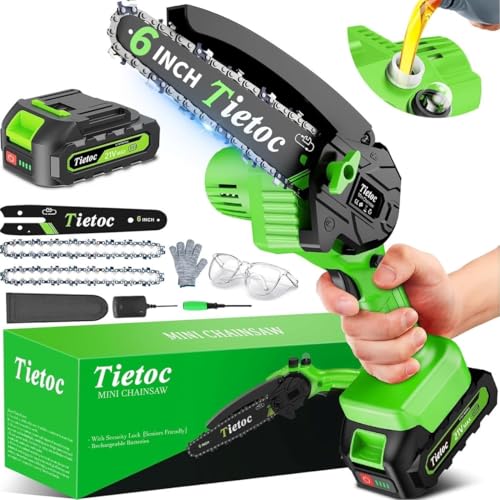 Tietoc Chainsaw 6 Inch Mini Electric Chainsaw Cordless…