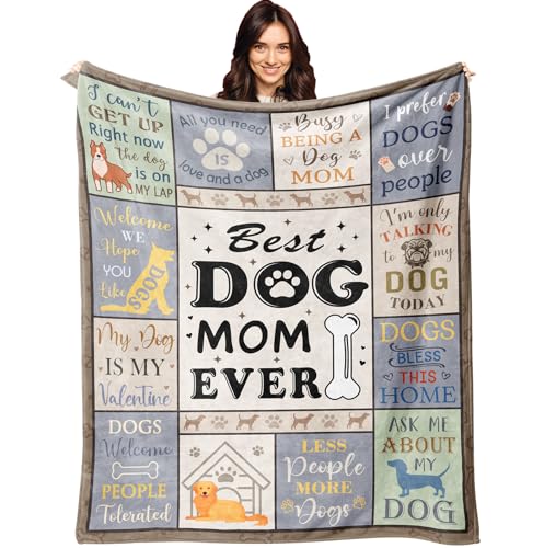 XALAZY Mothers Day Dog Mom Gifts for Women Blanket 50" X…