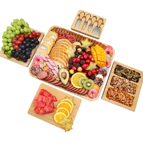drmvalg Charcuterie Board Cheese Tray Set with Stainless…