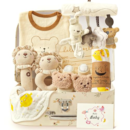 Golray 9pcs Newborn Baby Gift Baskets for Boys Girls Baby…