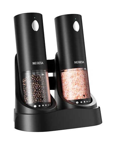Electric Salt and Pepper Grinder Set with Rechargeable…