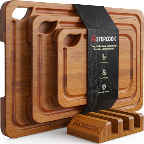 Astercook Deep-Carbonized Bamboo Cutting Boards for…