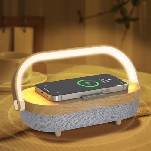 iGaur Nightstand Lamp with Wireless Charger,Unique Gifts…