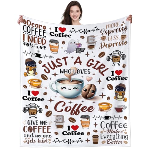 OLCT Coffee Blanket Gifts for Women Drink Lovers,Cute…