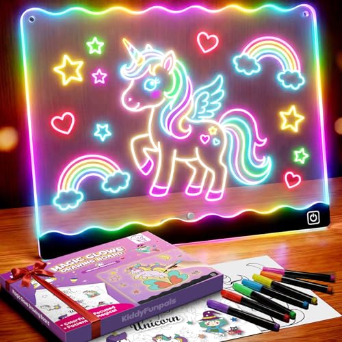 LED Drawing Board for Girls, USB-C 10" 7 Colors DIY…
